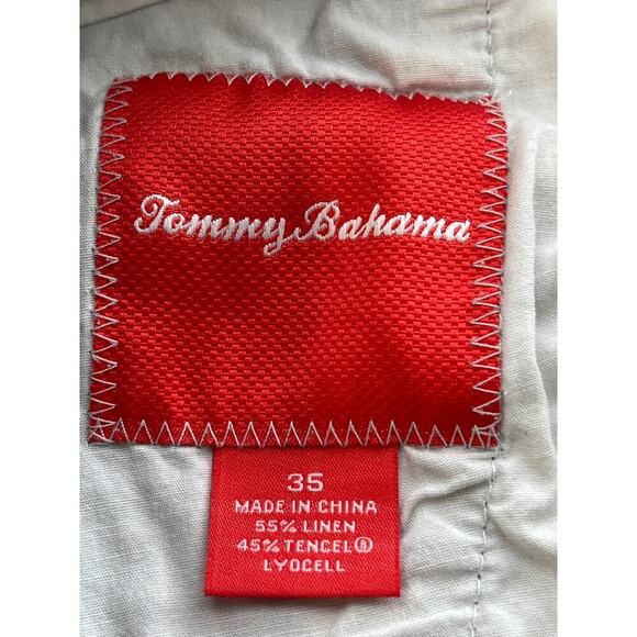 Tommy Bahama Mens 35X 8 Inseam Blue Striped Linen Blended Casual Shorts - Picture 4 of 8